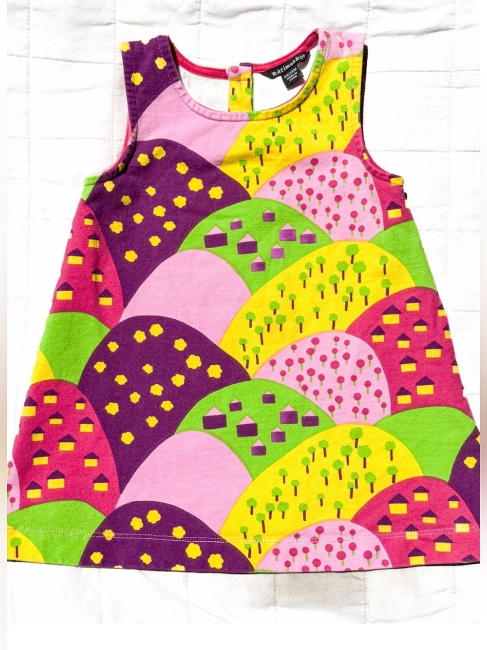 Marimekko Kummuta Hymysuu Vintage Kids Dress 86 18M 12-18M Cotton Collecter Art